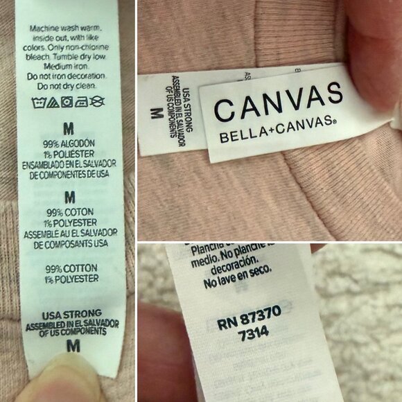 Vaccinated Graphic T-Shirt Bella and Canvas Size Medium Rose Tan Cotton Blend - Picture 3 of 5